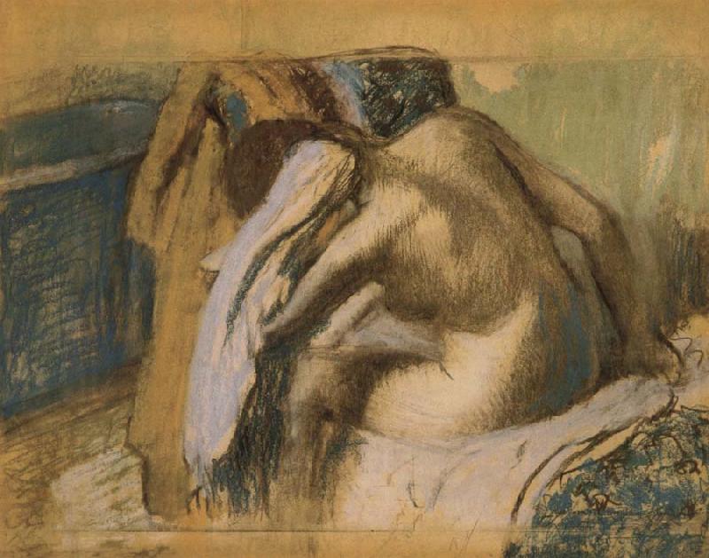 Edgar Degas Woman drying her hair after the bath oil painting image